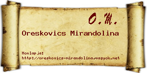 Oreskovics Mirandolina névjegykártya